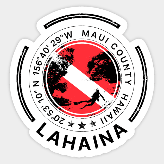 Lahaina Maui Hawaii Diving Sticker by Magdalena34e